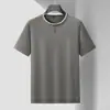 Camiseta para Hombre Talla Grande 2026 Color Block de Verano Cuello Redondo Manga Corta Juvenil Lujo Ligero de Negocios Sin Planchar Holgada Moderna Media Manga