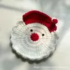Vendedor estrella transfronterizo alta calidad estilo navideño estilo lindo posavasos mantel individual ganchillo almohadilla termoaislante hilo hecho a mano tejido posavasos