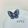 Parche de Mariposa Bordado con Perlas de 5 cm Mariposa de Tul Tricolor Estilo Antiguo Pasador de Pelo Accesorio para el Cabello Parche de Tela Decoración Hanfu