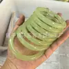 Venta al por mayor de pulseras de jade mongol de importación, alternativa asequible al jade Hetian, pulseras planas de color agua clara, brazaletes de jade mongol de importación de color agua clara