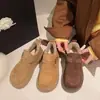 Zapatos de Algodón Cálidos Retro con Aumento de Altura, sin Cordones, Forrados de Felpa, para Uso en Exteriores, Novedad Verano 2026, Versátiles, con Suela Gruesa, Puntera Redonda, de Cuero para Mujer