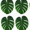 Conjunto de Folhas de Tartaruga Simuladas Folhas Verdes Decoração de Mesa para Casamento Havaiano Suprimentos para Decoração de Festa