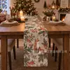 Nova série exclusiva de caminho de mesa de Natal transfronteiriço 2027 com estampas de alta definição apresentando azevinho e sinos para decorações de mesa festivas