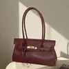 Bolsa de ombro estilo vintage, de alta qualidade, versátil, formato baguette, para mulheres, nova coleção 2026, simples e chique para o dia a dia, bolsa tote de ombro