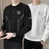 Moletom masculino de outono e inverno, solto e grosso, sem zíper, gola redonda, camiseta de manga comprida, tamanho grande, moderno e versátil
