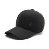 Gorra de béisbol de cuero liso de color sólido transfronteriza sombrero para exteriores para hombres de mediana edad y ancianos con terciopelo grueso resistente al viento cálido sombrero de pico