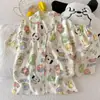 Entity Packing Nube Algodón Verano Nuevo Estilo Pijama para Mujer Delgado Dulce Dibujos Animados Manga Corta Pantalón Corto Conjunto de Ropa para el Hogar
