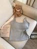 Algodón Ram Casual Combinable Camisola Corta con Almohadilla en el Pecho Chica Picante Fondo Ropa Exterior Ajustada Tirante Ajustable Top
