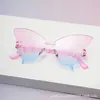 Óculos Borboleta Novos 2025 com Lentes Integradas, Óculos de Sol Sem Aro, Óculos de Sol Tendência Peça Única Coloridos em Gel Personalizados para Venda Transfronteiriça