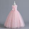 Vestido de Noche de Encaje para Niñas con Lazo Grande para Actuación en Escenario de Cumpleaños Vestido Largo Shentong Infantil Grande Lote