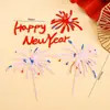 2026 Feliz Ano Novo Fogos de Artifício Acrílico Decoração de Bolo Topper Envelope Vermelho Cavalo Pequeno Decoração de Véspera de Ano Novo Inserção