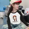 Camiseta Interior Base para Niñas Otoño e Invierno Terciopelo Alemán Infantil Elegante Camiseta de Dibujos Animados de Manga Larga para Niños Mayores Top de Cuello Redondo