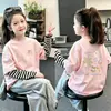 Camiseta elegante de algodón puro para niñas, de manga larga, diseñada para parecer un conjunto de dos piezas, perfecta para primavera y otoño, adecuada para niñas mayores, top casual de cuello redondo