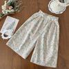 Pantalones Antimosquitos para Niñas Estilo Nuevo, Pantalones de Verano Finos con Estampado Retro para Niños, Pantalones Anchos de Nueve Puntos para Bebé Niña