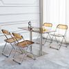 Silla de Acrílico Transparente Mesa de Comedor Moderna Balcón Popular Foto Ins Maquillaje Accesible Dormitorio de Lujo Plegable Taburete Silla de Comedor