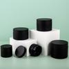 Caja de Embalaje para Botella de Crema Facial Color Negro Mate Spot 30G50G Botella para Cuidado de la Piel Botella Redonda de Boca Ancha 100G120G