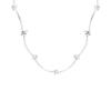 Collar Nudo de Gato Antiguo Nudo de Frijol Diseño de Arco de Sonrisa Elegante Segmento de Cuentas Redondas Cadena para Clavícula Cosida para Mujeres