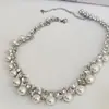 Cadena para Clavícula Súper Brillante de Perlas y Pedrería Estilo Palacio Francés, Temperamento Dulce y Elegante de Dama, Collar de Nicho Nuevo Estilo