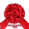Tela de Satén Roja para Boda de Coche Flores Bordadas para Entrada de Boda, Ceremonia de Apertura, Celebración de Corte de Cinta, Reconocimiento, Flores Rojas Grandes, Esenciales de Boda