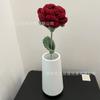 Flor de Simulación Decoración de Sala de Estar Rosa Rojo Vino Ramo de Flor Única Boda Flor Artificial Adornos de Flores Secas Adornos de Flores de Alta Gama