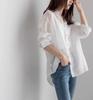 Comércio exterior Micro-transparente Camisa Roupa de proteção solar Feminino Mid-length Cardigan Primavera e Verão Fino Solto Leve Camisa Casaco Top