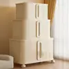 Armário de Armazenamento Dobrável com Porta de Correr, Várias Especificações, com Rodas, Guarda-Roupa de Bebê de Várias Camadas, Armário de Armazenamento de Lanches e Diversos de Várias Camadas