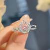 Collar con colgante octogonal Millennium Rose Chepalaiba con incrustaciones de diamante de alto carbono, aretes coloridos, anillo de diamante rosa, traje