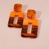 Pendientes de Plata y Resina Cuadrados Estilo Commuter de Moda Pendientes de Lujo Ligero de Gama Alta Venta al por Mayor