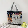 Bolsa de Tela con Ilustración de Moda Primaveral Transfronteriza, Bolso de Hombro Retro Artístico, Bolso de Axila, Bolsa Bordada a una Cara para Mujer