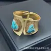 Nuevo Collar Turquesa de Segunda Mano Incrustación de Perlas de Agua Dulce Natural Juego Personalizado Nicho Hecho a Mano Diamante Checo Juego de Cuatro Piezas