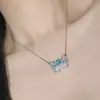 Versa Super Hada Lazo Sueño Rosa Morado Diamante Colgante Chapado en 18K Dulce Estilo Fresco Exquisito Set de Aretes de Doble Cadena