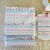 21 Piezas de Tela de Algodón Cepillado Rayada con Estampado de Gato de Dibujos Animados para Ropa Infantil y Bolsas Hechas a Mano para Bricolaje