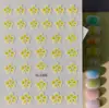 Adesivos de unhas artísticas de flor de cinco pétalas frescos e artísticos, 5D em relevo, versáteis, flores em degradê, adesivos de unhas DIY, modelo SL