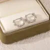 Brincos de Flor com Microincrustação de Zircônia, Elegantes e Requintados, Luxo Leve, Simples, Doces, Frescos, Personalizados, Brincos de Alta Qualidade para Mulheres