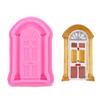 Molde para hornear azúcar volteado DIY marco de puerta europeo marco de fotos ventana molde de silicona para decoración de pasteles de azúcar volteado