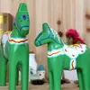 Adorno de Caballo Rojo de Lujo Ligero Estilo Europeo, Regalo de Boda, Caballo de Madera Dala Nórdico Pintado a Mano, Decoración Creativa para el Hogar para Atraer Riqueza