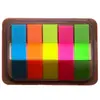 Notas adhesivas de índice de gradiente simples, pegatinas de etiquetas fluorescentes creativas estilo ins, notas adhesivas reutilizables impermeables de PET