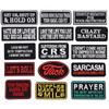 Patch de Tecido Bordado Moderno Simples Letra Inglesa Retangular Patch Acessórios para Roupa Acessórios para Bolsa Etiqueta de Tecido