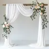 Tela de Fondo para Arco de Boda Tul de Belleza Cortina de Gasa Plisada Decoración de Boda en el Césped Fiesta al Aire Libre