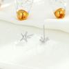 Brincos pequenos de estrela do mar simples de prata esterlina 925, joias elegantes de nicho, brincos de estrela da moda, brincos fofos para mulheres