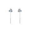Pendientes de Flor de Lirio Azul Frescos y Sencillos para Mujer, Exquisitos y Modernos, Realzan el Cutis, Únicos y Versátiles, Joyería de Alta Gama