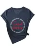 Camiseta de Manga Corta Extra Grande para Mujer Talla Plus 100 kg con Estampado de Letras, Cuello en V Estilo Coreano, Top de Moda y Versátil para Verano