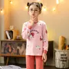 Conjunto de Roupa Íntima Térmica de Algodão Infantil para Outono para Meninos e Meninas, Camada Base de Gola Média Suéter de Algodão, Pijama de Inverno para Menininhas