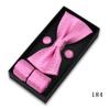 Pajarita para hombre, gemelos, pañuelo de bolsillo, caja de regalo, traje de boda, banquete de negocios, hebilla de corbata de alta gama, lazo