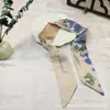 Diadema Estilo Chino con Pintura a Tinta de Seda Sintética, Pañuelo Pequeño de Seda para Mujer, Estilo Estrecho y Largo, Atado Alrededor de la Bolsa, Cinta Larga, Pañuelo, Cinta para el Cabello Trenzada