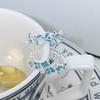 Anel Aberto Flor Borboleta Esmalte Azul Mar Primavera Verão Estilo Coreano Alto Nível Personalizado Acessível Luxo para Mulheres