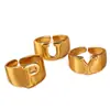 Joyería europea y americana moda creativa anillo de 26 letras inglesas dorado apertura ajustable anillo de temperamento para dama