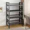 Estante de Almacenamiento de Cocina Estante de Almacenamiento Dormitorio Engrosado Doméstico Cesta de Frutas y Verduras Estante de Almacenamiento Cesta de Alambre Multifuncional Estante de Almacenamiento