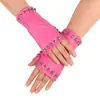 Guantes de Dedos de Cuero para Mujer Ciclismo Cómodos Guantes de Dedos Rectos de Cuero PU Entrenamiento Rendimiento Hip-Hop Guantes de Baile para Exteriores