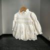 Ins2026 Ropa Infantil Estilo Coreano Ropa de Bebé Primavera y Otoño Cuello Redondo Vestido Elegante Versátil con Bordado de Encaje para Salir